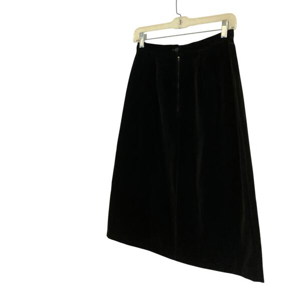 Vintage 80s Russ Black Knee Length Velvet Straight High Rise Skirt Size Small - Picture 4 of 14